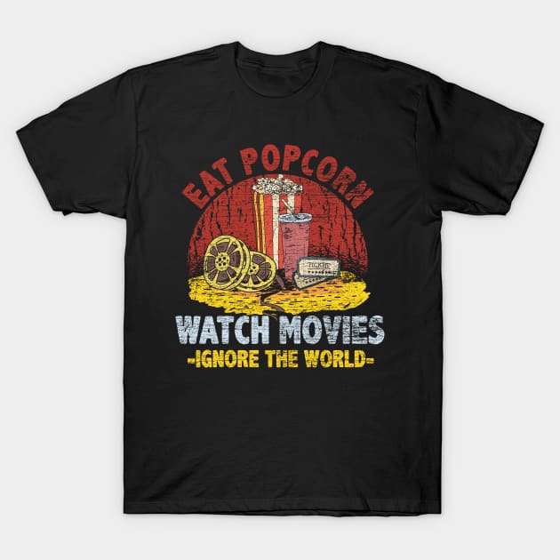 Popcorn Retro Watch Movies T-Shirt by ShirtsShirtsndmoreShirts